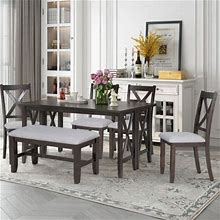 Gracie Oaks 6 - Person Dining Set Wood In Brown | 30 H In | Wayfair F00f13894d3353465257507296b1a69c