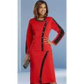 Donna Vinci 13406 Womens Church Suit Red With Black / 14 | Designer Church Suits