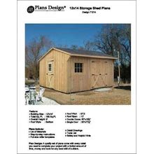 12 ft X 14 ft Garden Structures Saltbox Shed Plans / Blueprints, Material List And Step-By-Step Instructions Included, Design 71214