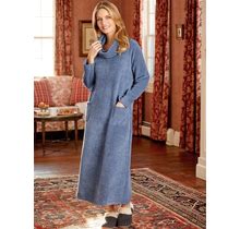 Women's Ultra-Soft Fleece Cowl-Neck Lounger - Blue Denim - Small - The Vermont Country Store