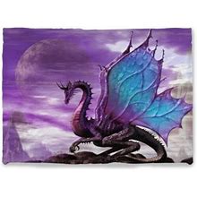 Jasmoder Purple Dragon Throw Blanket Warm Ultra-Soft Micro Fleece Blanket For Bed Couch Living Room