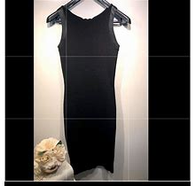 Zara Dresses | Zara Knit Below Knee Pencil Dress | Color: Black | Size: M