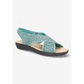 Women's Claudia Sandal By Easy Street In Turquoise (Size 8 M)