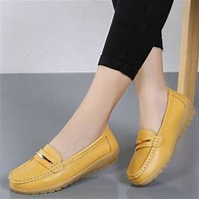 Leather Shoes Woman Slip On Women Flats Moccasins Women's Loafers
