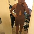 Shein Dresses | Shein Halter Bodycon Dress | Color: Brown | Size: S