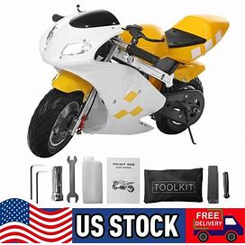 2024 2-Stroke 49Cc Gas Pocket Bike Mini-Motorcycle For Kids And Teens