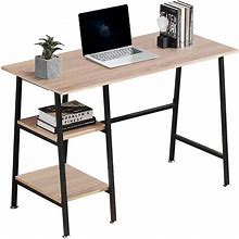 43 in. Computer Desk, Home Office Writing Storage Desk Simple Table Modern Student Study Desk, Water Proof, Oak