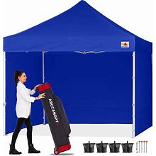 ABCCANOPY Easy Pop Up Canopy Tent With Sidewalls 10X10 Commercial -Series, Royal Blue