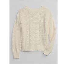 Gap Factory Girls' Cable-Knit Sweater Ivory Cream Frost Size S
