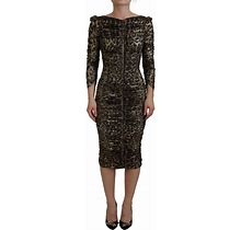 Dolce & Gabbana Women's Multicolor Leopard Bodycon Sheath Midi Dress - It38 | Xs Small
