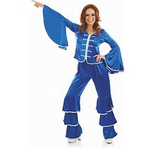Fun Shack 70 Disco Costumes For Women Blue Flares, Womens Disco Costume, Disco Queen Costume Women, Disco Jumpsuit Women
