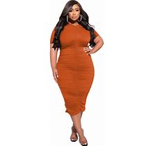 African Women Bodycon Short Sleeve Dress Slim Fit Party Gown Cocktail