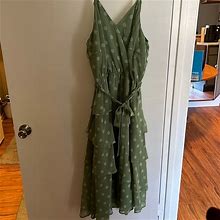 Lc Lauren Conrad Dresses | Green Tiered Polka Dot Dress | Color: Green | Size: 1X