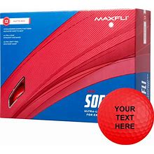 Maxfli 2023 Softfli Matte Red Personalized Golf Balls, Men's