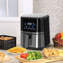 HOMCOM Small Air Fryer Oven Countertop Oven Cooking Gift - 13.5"L X 10"W X 12.5"H - Black