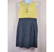 Alyx Dress Stitched Yellow Floral With Denim Looking Bottom
