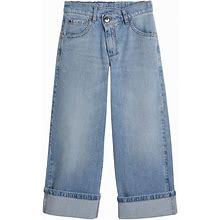 Brunello Cucinelli Kids - Denim Wide-Leg Jeans - Kids - Cotton - 10-11 - Blue