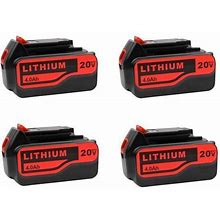 For Black And Decker 20V Battery Replacement | LB20 LBX20 LBXR20 4.0Ah Lithium-Ion Battery 4 Pack