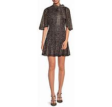 Black Halo Women's Coralia Leopard Print Mini Dress - Brown - Size 12