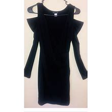 Venus Dresses | Venus Off The Shoulder Long Sleeve Wrap Dress Xs | Color: Black | Size: Xs
