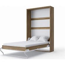 Invento Vertical Wall Bed, European Full Size, Oak Country/White, Murphy Beds, By Table World