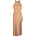 David Koma - Embellished Sleeveless Maxi Dress - Women - Acetate/Viscose/Elastane/Viscose/Polyethylene/Polyester - 8 - Neutrals