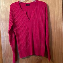 Venus Sweaters | V-Neck Knit Sweater | Color: Pink | Size: L