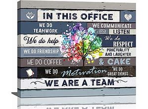 Inspirational Wall Art For Office Motivational Canvas Decor We Are A Team Poster Quotes Office Wall Decor Rustic Canvas Print Framed For Office