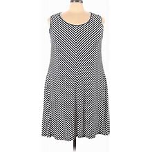 Style&Co Casual Dress - A-Line: Gray Chevron/Herringbone Dresses - Women's Size 3X
