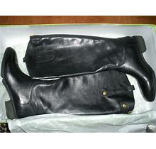 L-O-V-E $295 Sam Edelman Black Leather Tall Riding Flat Heel Boots