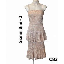 Gianni Bini Dresses | Gianni Bini Tiered Ruffled Embroidered Dress 2 Cocktail Wedding | Color: Cream/White | Size: 2