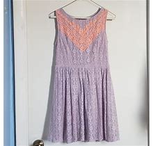Xhilaration Dresses | Xhilaration Lilac Purple Orange Lace A Line Dress | Color: Orange/Purple | Size: S
