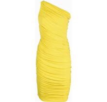 Norma Kamali - Ruched Sleeveless Midi Dress - Women - Polyester/Spandex/Elastane - L - Yellow