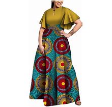 BAZINRICHE Plus Size Party Dress African Dresses For Women African Clothes Graceful Lady Print Wax Clothing