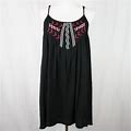 Bb Dakota Dresses | Bb Dakota Kase Embroidered Slip Dress | Color: Black/Red | Size: L