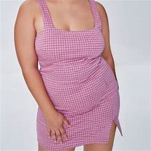 Forever 21 Dresses | Pink Plaid Plus Size Mini Dress | Color: Pink/White | Size: 3X