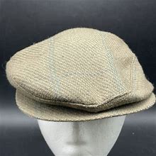 Ideal Chic Vtg Brown Plaid Newsboy Cabbie Hat Driving Flat Cap Sz