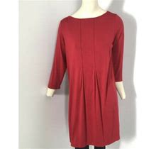 J. Jill Womens Dress Wearever Collection Red 3/4 Sleeve Pleated Shift