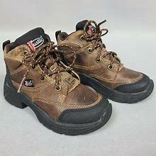 Justin Boots Children's 11 m Brown Leather Lace Up Work Boots 925Jr