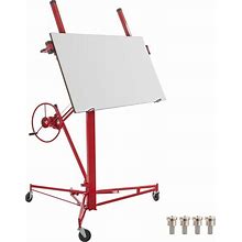 VEVOR Drywall Rolling Lifter Panel 16ft Sheetrock Lift Drywall Lift 150Lb Weight Capacity Panel Hoist Jack Tool Steel Material W/Telescopic Arm & 3