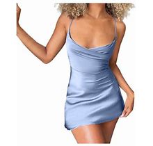 Dresses For Women 2024,Clearance Women's Fashion Solid Color Suspender Straps Open Back Waist Dress