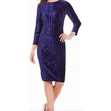 Maggy London Dresses | Maggy London Pliss Velvet Sheath Dress | Color: Purple | Size: 2