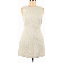 H&M Casual Dress - Mini High Neck Sleeveless: Ivory Dresses - Women's Size 8