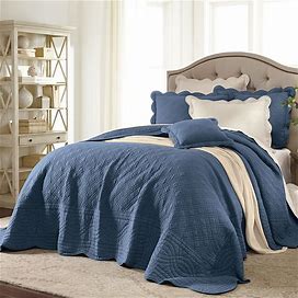 Florence Oversized Bedspread By Brylanehome In Smoky Blue (Size KING)