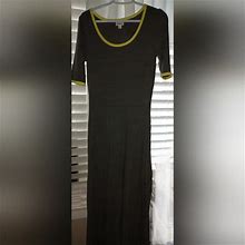 Lularoe Dresses | Lularoe Maxi Dress Gray Size L | Color: Gray/Yellow | Size: L