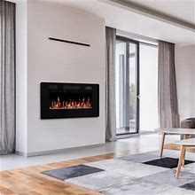 Symple Stuff Chilcott Recessed Wall Mounted Electric Fireplace Metal | 19.69 H X 40 W X 4.72 D In | Wayfair 196F902ac3824419ecc60f33a128591a