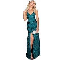 Fokissy V Neck Mermaid Prom Dress Spaghetti Strap Sequin Evening Gowns 2024 Lace Sparkly Evening Dresses For Women