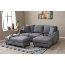 Gray Sectional - East Urban Home Iona-Louise Modular Corner Sofa Polyester In Gray, Size 82.0 H X 210.0 W X 195.0 D In | Wayfair