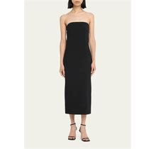 Armarium Cori Strapless Wool Midi Dress, Black, Women's, 38 It (2 Us), Casual & Work Dresses Wool Dresses