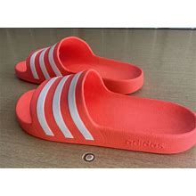 Adidas Adilette Aqua Slides Sandals Women Size 8 Neon Orange Cloudfoam